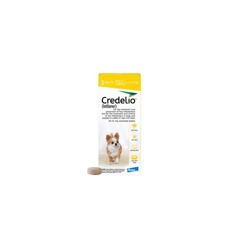 Credelio Chew Tabs 4.4-6lbs Yellow 3 dose 16/bx