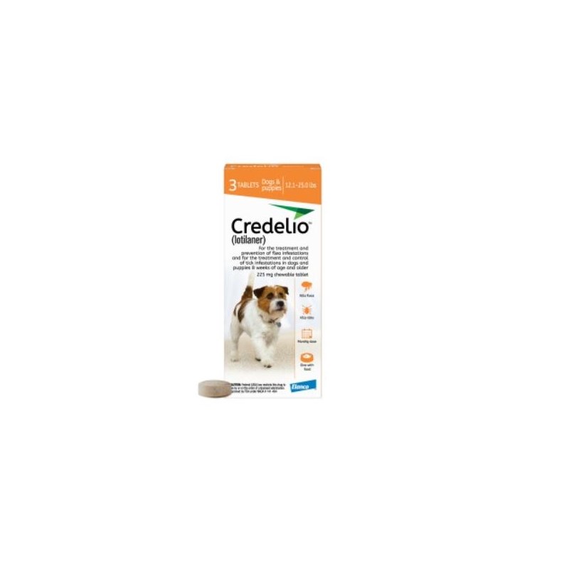 Credelio Chew Tabs 12.1-25lbs Orange 3 dose 16/bx