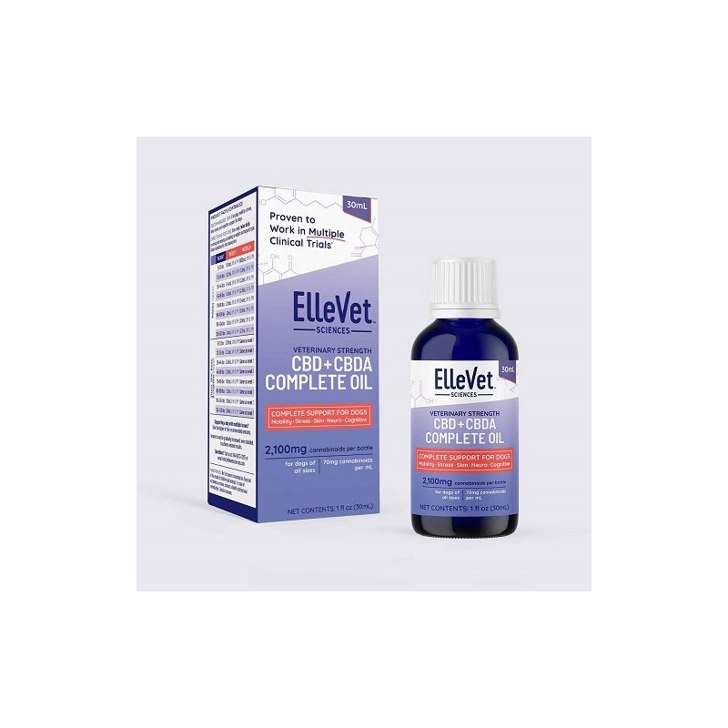 Ellevet CBD + CBDA Oil Dog 70mg/ml 2100mg/bottle 30ml