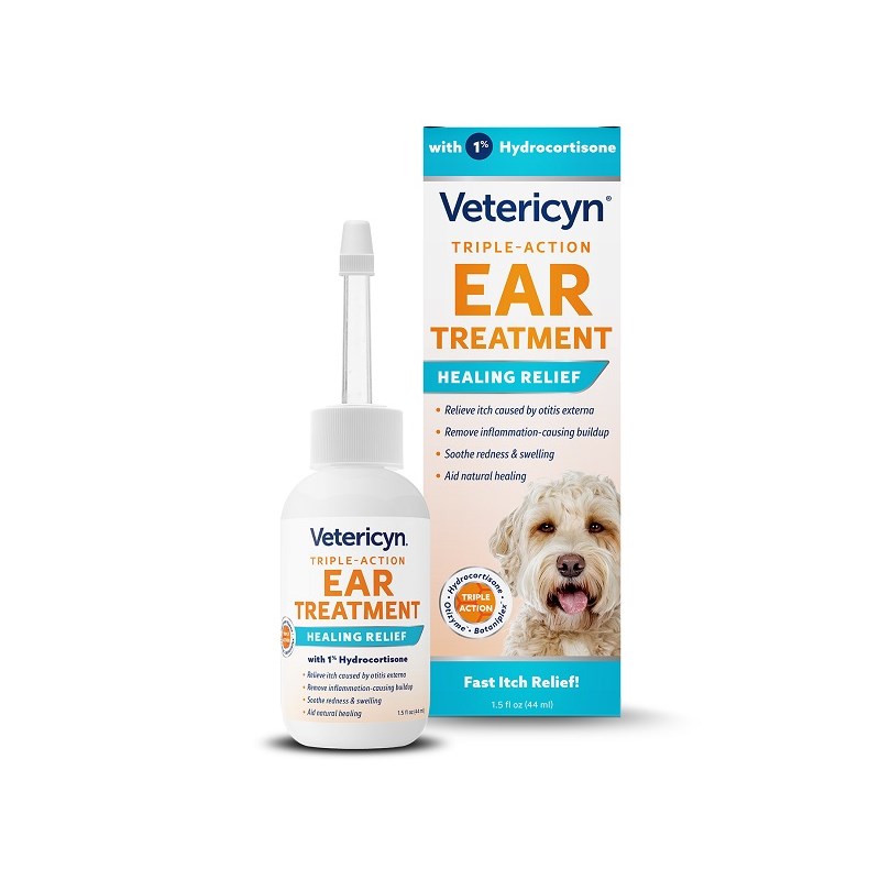 Vetericyn Triple Action Ear Treatment with 1% Hydrocortisone 1.5oz