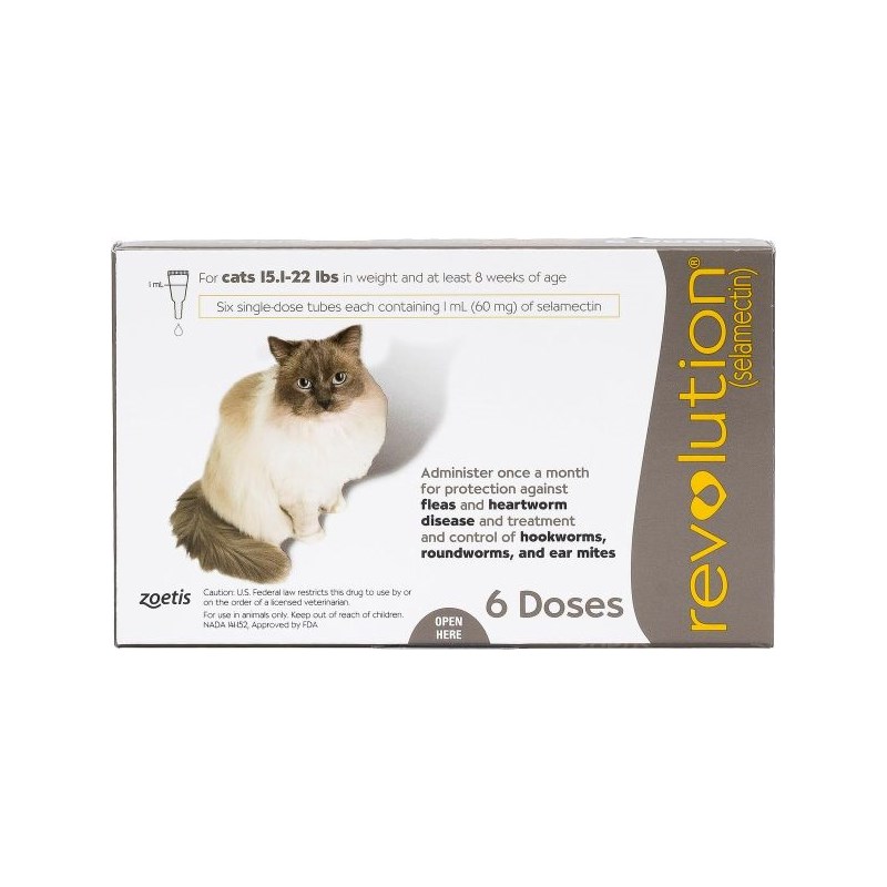 Revolution Topical Feline 15.1 - 22 lbs Taupe 5 x 6 ct