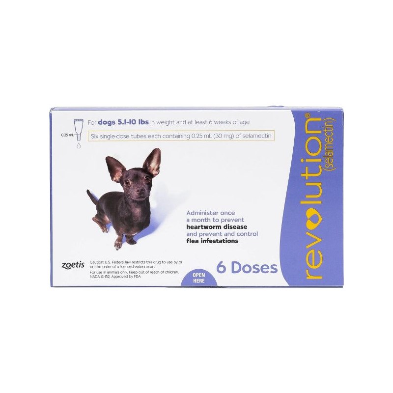 Revolution Topical Canine 5.1 - 10 lbs Purple 5 x 6 ct