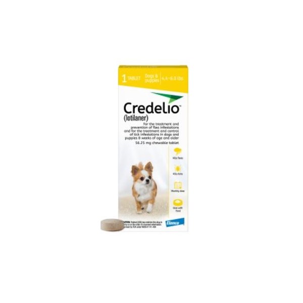 Credelio Chew Tabs 4.4-6lbs Yellow 1 Dose 16/Box