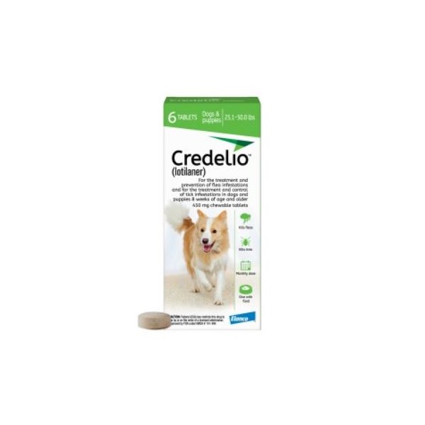 Credelio Chew Tabs 25.1-50lbs Green 6 Dose 10/Box