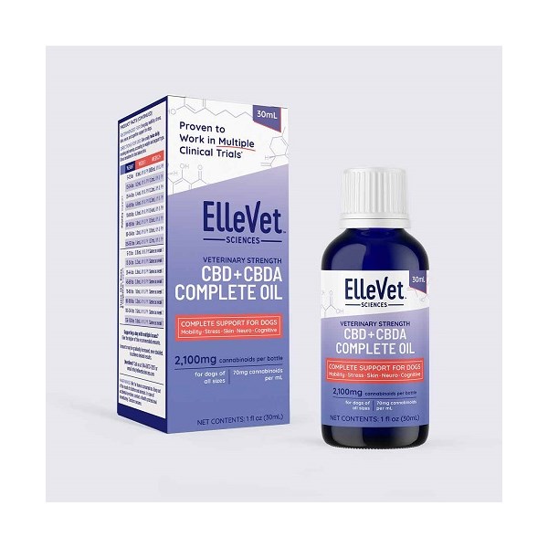 Ellevet CBD + CBDA Oil Dog 70mg/ml 2100mg/bottle 30ml