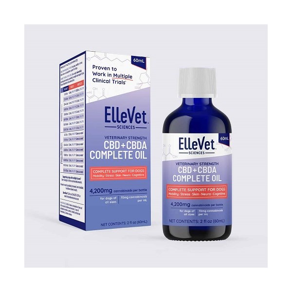 Ellevet CBD + CBDA Oil Dog 70mg/ml  4200mg/bottle 60ml