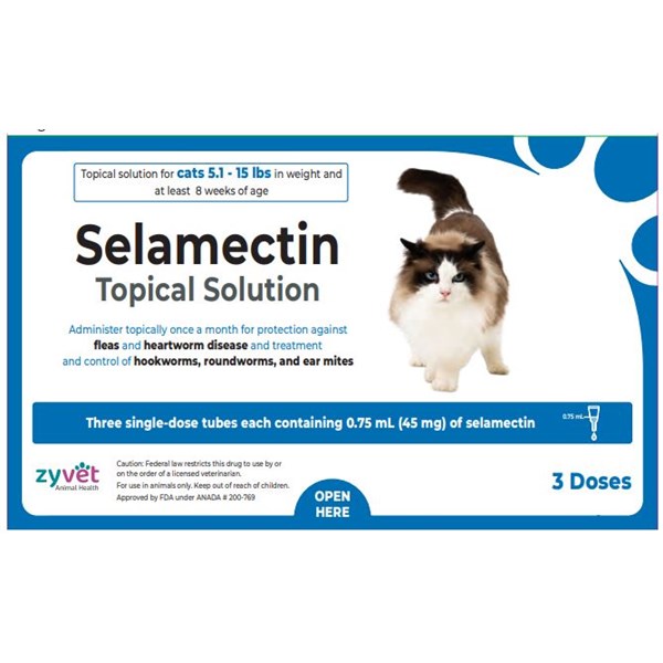 Selamectin Topical Solution Cat 5.1-15lb 3ds