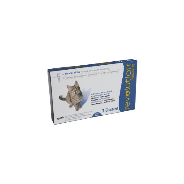 Revolution Topical Feline 5.1 - 15 lbs Blue 5 x 3 ct