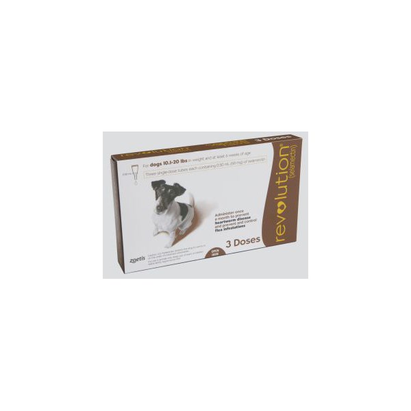 Revolution Topical Canine 10.1 - 20 lbs Brown 5 x 3 ct