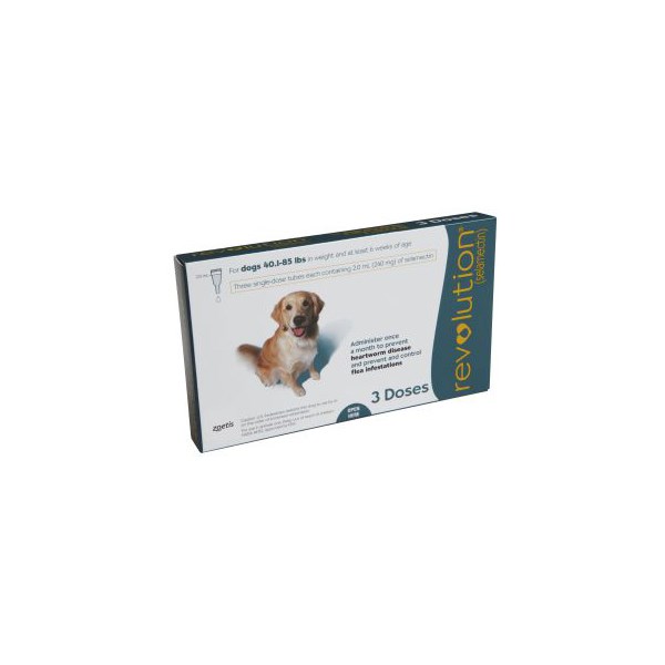 Revolution Topical Canine 40.1 - 85 lbs Teal 5 x 3 ct