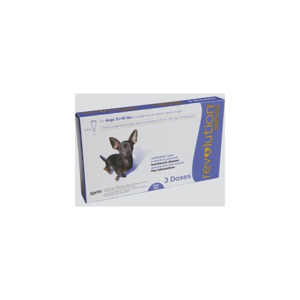 Revolution Topical Canine 5.1 - 10 lbs Purple 5 x 3 ct