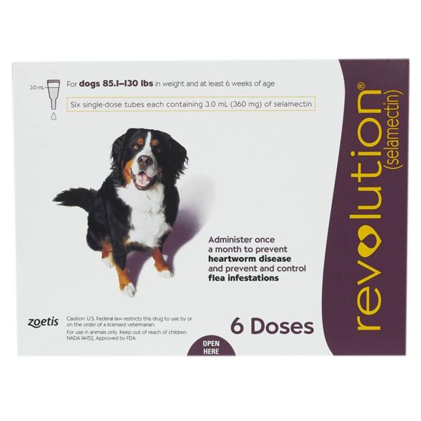 Revolution Topical Canine 85.1 - 130 lbs Plum 5 x 6 ct