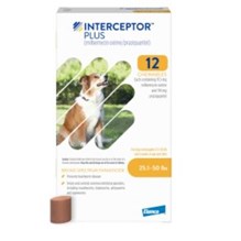 Interceptor Plus Yellow 11.5mg 25.1-50lbs 12 dose 5/pk