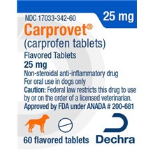 Carprovet Flavored Tabs 25mg 60ct  Dechra Label