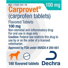 Carprovet Flavored Tabs 100mg 180ct Dechra Label