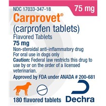 Carprovet Flavored Tabs 75mg 180ct Dechra Label