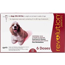 Revolution Topical Canine 20.1 - 40 lbs Red 5 x 6 ct