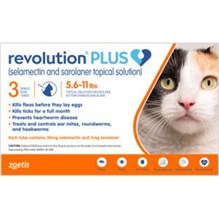 Revolution Plus Topical Feline 5.6 - 11 lbs Orange 5 x 3 ct