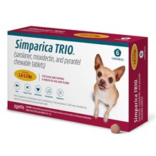 Simparica Trio Chew Canine 2.8 - 5.5 lbs Gold 10 x 6 ct