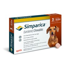 Simparica Tablets 20 mg Canine 11.1 - 22 lbs Orange 10 x 3 ct