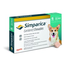 Simparica Tablets 40 mg Canine 22.1 - 44 lbs Teal 10 x 6 ct